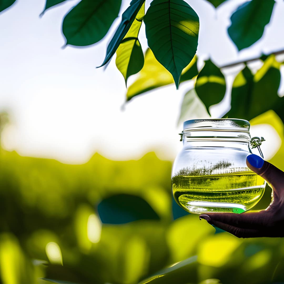 place your glass cutting in a glass jar